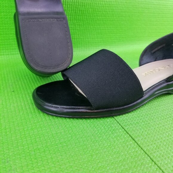 ✅Cabin Creek Black Slide Women's Size 7M Sandals W/Back Heel Front Strap 024-670 - Picture 14 of 16